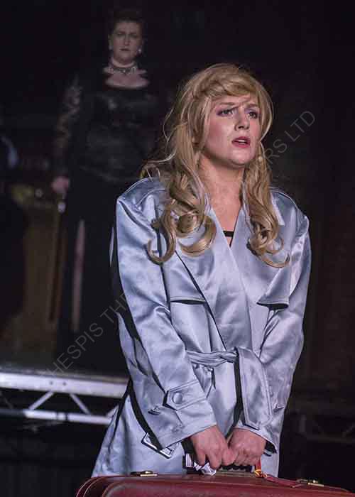 Sherrie In Shiny Grey Coat In LA Scene